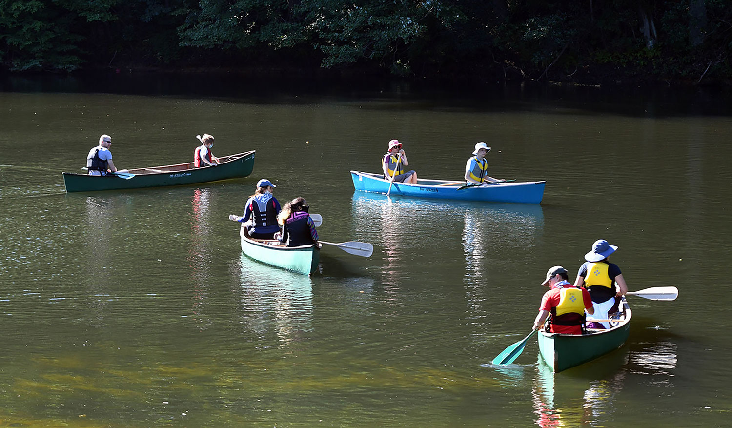 canoes on the lake